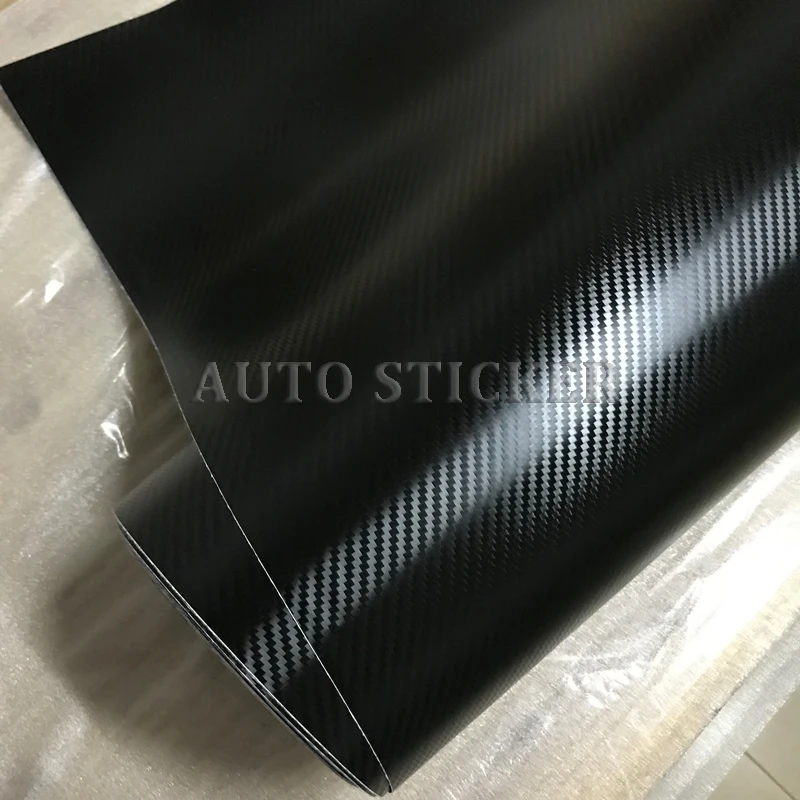 Глянцевая 3D виниловая черная автомобильная пленка из углеродного волокна для