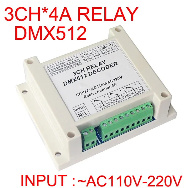 3CH DMX512 relay switch controller 3 channels relay decoder AC110-220V input,each channel max 5A Guide shell
3CH DMX512 relay switch controller 3 channels relay decoder AC110-220V input,each channel max 5A Guide shell
