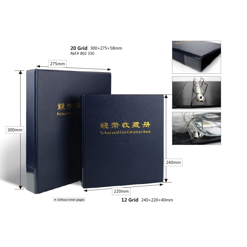 paper card album #802327 small sized Cardboard coin Holder Album size of 24cm*22cm*4cm contain 40pcs inner page Navy color
paper card album #802327 small sized Cardboard coin Holder Album size of 24cm*22cm*4cm contain 40pcs inner page Navy color