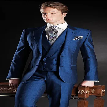 (Jacket+Pants+Vest) 2017 New Shinny Blue Men Suit Groom Tuxedos Bridegroom Wedding Suits for Men Fashion Evening Party mens Wear
(Jacket+Pants+Vest) 2017 New Shinny Blue Men Suit Groom Tuxedos Bridegroom Wedding Suits for Men Fashion Evening Party mens Wear
