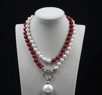 charming wedding white and red 10mm AAA shell pearl necklace long 35inch Earring
charming wedding white and red 10mm AAA shell pearl necklace long 35inch Earring