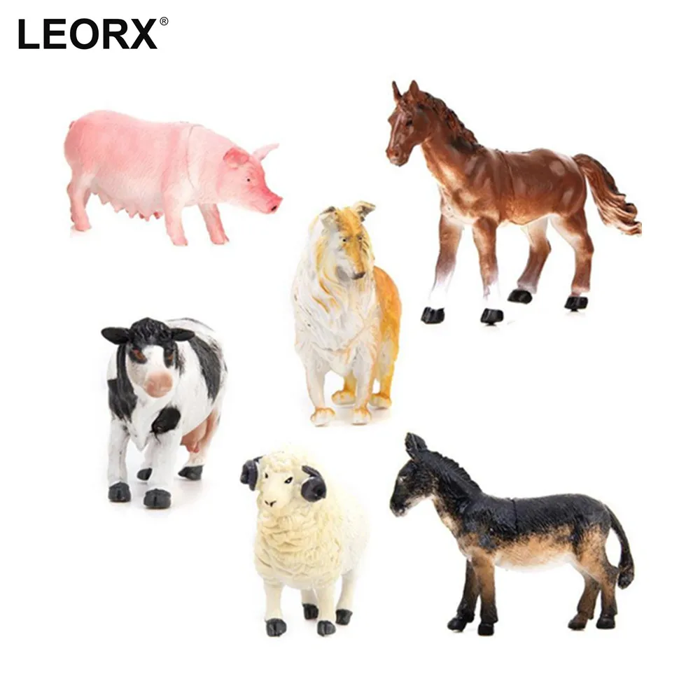 Фото ПВХ игрушки в виде фермерских животных поросенок коровы Hores - купить