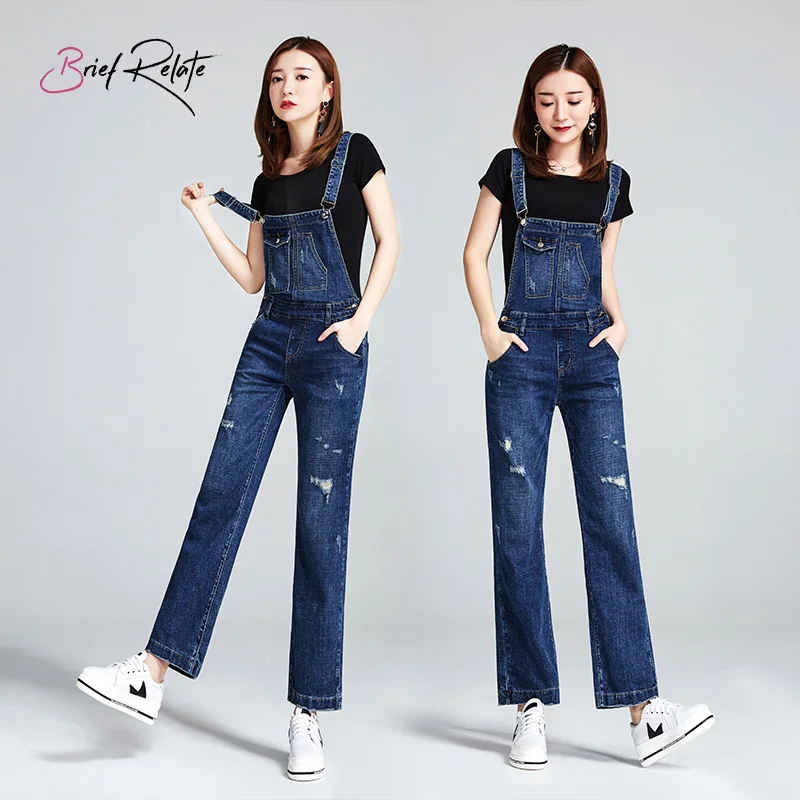 Brief Relate Blue Denim Jumpsuit Overall Woman Chic Wide Leg Pant Full Length Casual Loose Straight Style Jeans Durable
Brief Relate Blue Denim Jumpsuit Overall Woman Chic Wide Leg Pant Full Length Casual Loose Straight Style Jeans Durable
