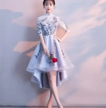 Women's summer short sleeve front short back long embroidery mesh dress female high quality vintage lace party dress TB733
Women's summer short sleeve front short back long embroidery mesh dress female high quality vintage lace party dress TB733