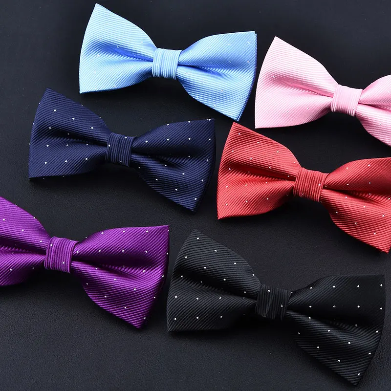 Dual Layer Classic Blue Pre Tied Men Bow Tie Party Prom Wedding Formal Bowtie
