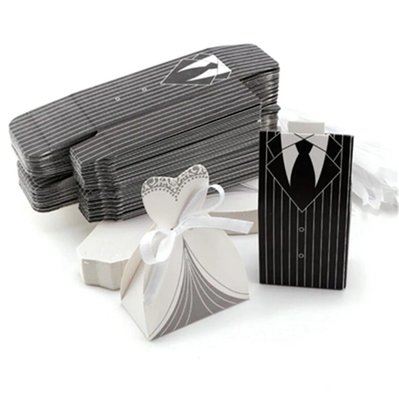 10Pcs/Lot Creative Stripe Tuxedo Dress Groom Bridal Candy Gift Box With Ribbon For Wedding Party Decoration Candy Box
10Pcs/Lot Creative Stripe Tuxedo Dress Groom Bridal Candy Gift Box With Ribbon For Wedding Party Decoration Candy Box