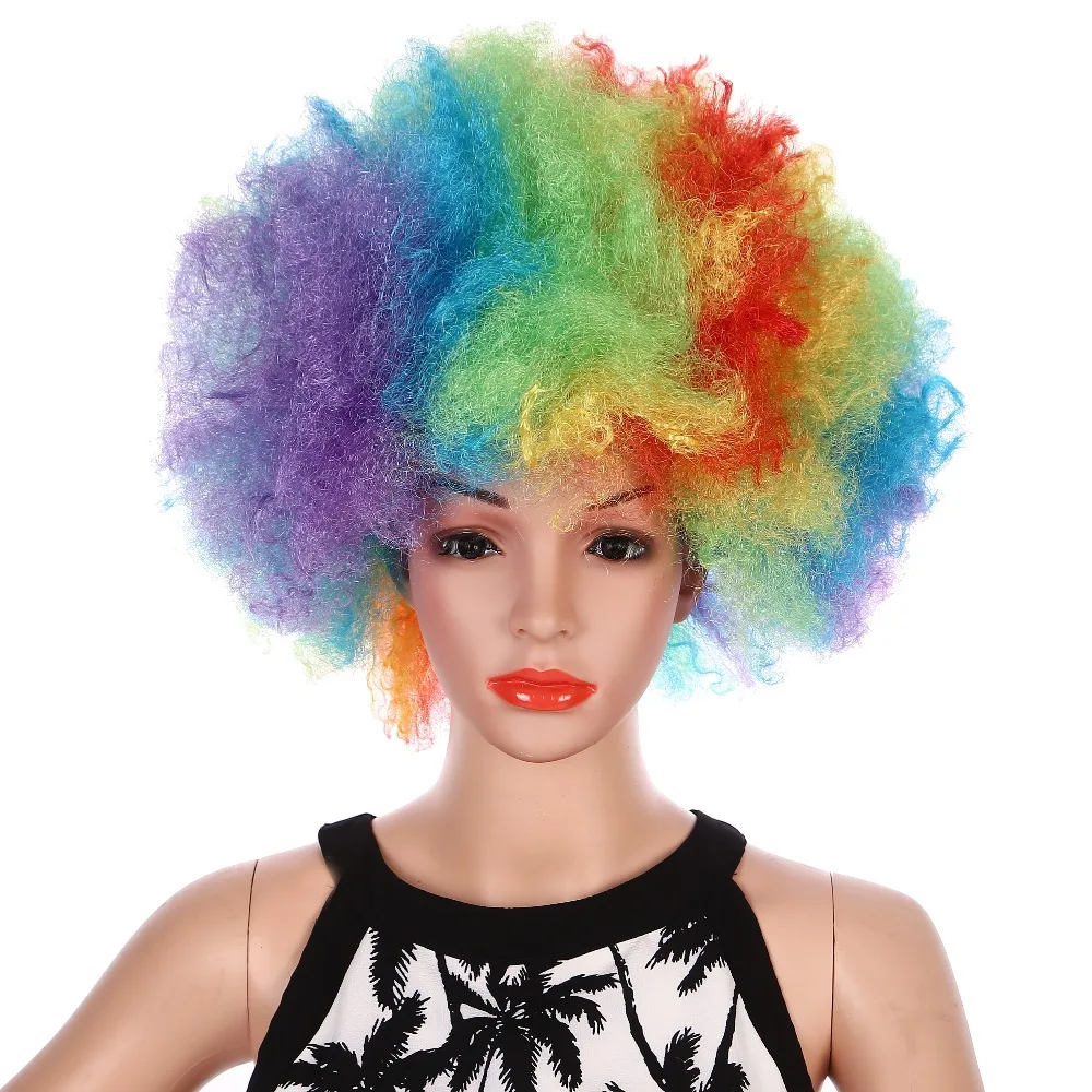 Halloween Costume Synthetic Hair Explosion Wavy Round Clown Wig Statement Fans Wig for Christmas Multicolor Short Curly Wig
Halloween Costume Synthetic Hair Explosion Wavy Round Clown Wig Statement Fans Wig for Christmas Multicolor Short Curly Wig