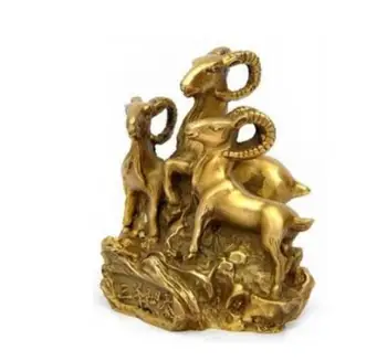 Chinese fengshui bronze Auspicious Wealth Zodiac 3 sheep goat Animal statue
Chinese fengshui bronze Auspicious Wealth Zodiac 3 sheep goat Animal statue