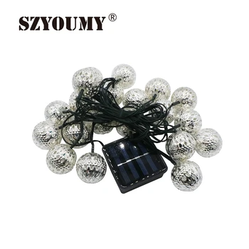 SZYOUMY Waterproof 20 LED Solar Powered Fairy Light Moroccan Lantern Silver Metal Globe String Lights Lamp For Christmas Tree
SZYOUMY Waterproof 20 LED Solar Powered Fairy Light Moroccan Lantern Silver Metal Globe String Lights Lamp For Christmas Tree