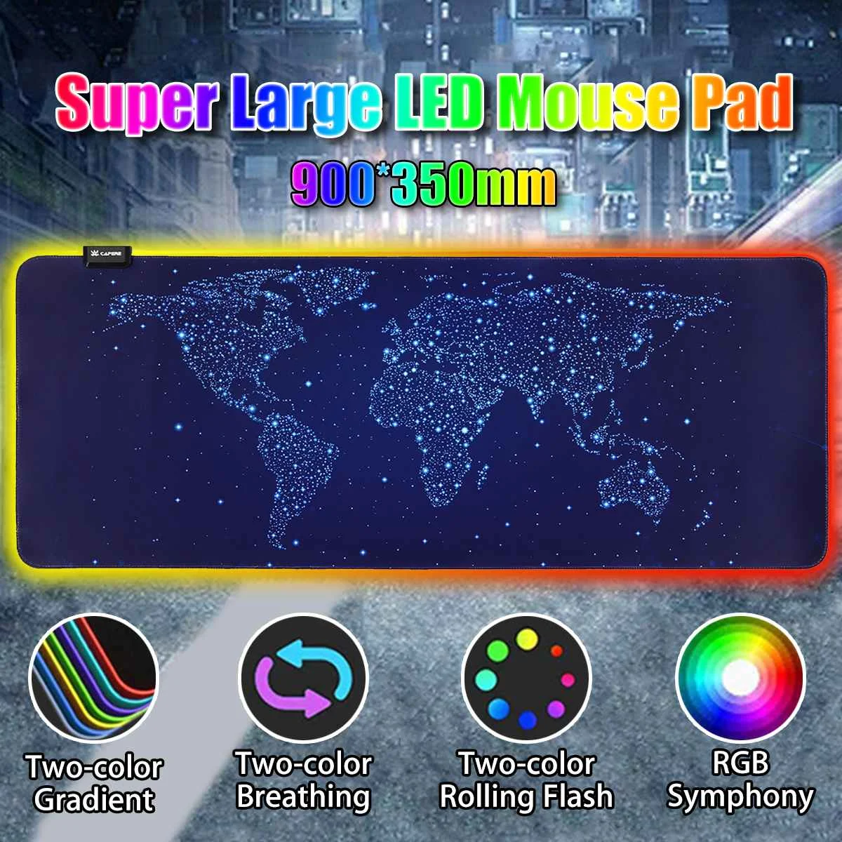 Large LED Gaming Mouse Pad RGB USB Wired Lighting Mousepad Desk Pad Mice Mat For PC Computer Laptop Desktop 900x350x3mm
Large LED Gaming Mouse Pad RGB USB Wired Lighting Mousepad Desk Pad Mice Mat For PC Computer Laptop Desktop 900x350x3mm