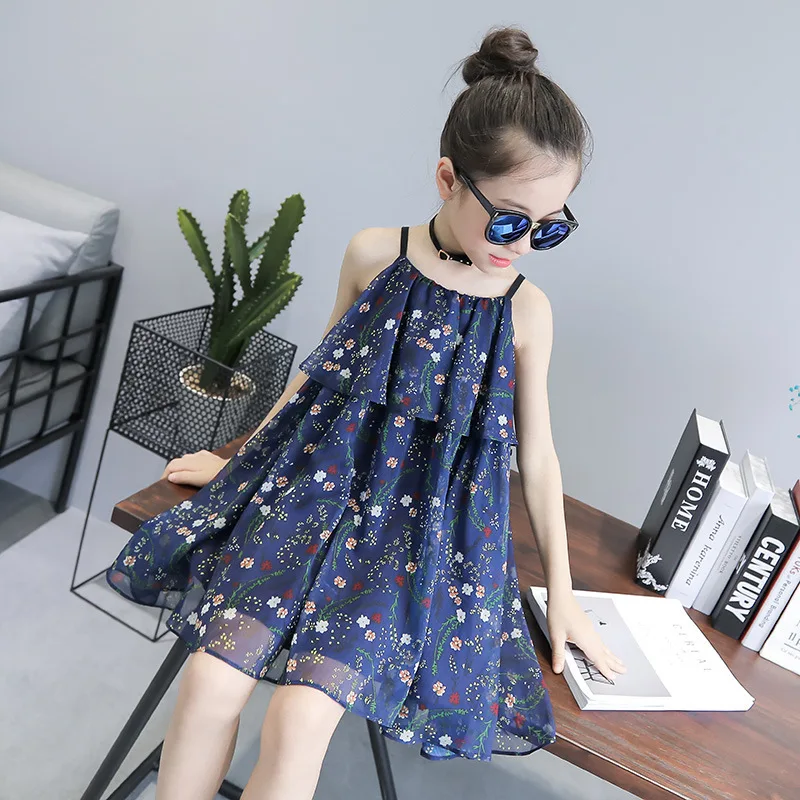 Casual Children Girls Summer Dress for 4 to 14 Years Flower Print Dark Blue White Cotton Boho Dresses Kids Beach Costume 33C15B
Casual Children Girls Summer Dress for 4 to 14 Years Flower Print Dark Blue White Cotton Boho Dresses Kids Beach Costume 33C15B