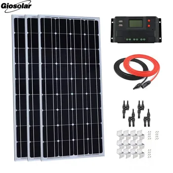 Giosolar 300 Watts 12 Volts Monocrystalline Solar Panel Kit with 30A PWM LCD Display Charge Controller for Off-Grid RV Boat Kit
Giosolar 300 Watts 12 Volts Monocrystalline Solar Panel Kit with 30A PWM LCD Display Charge Controller for Off-Grid RV Boat Kit