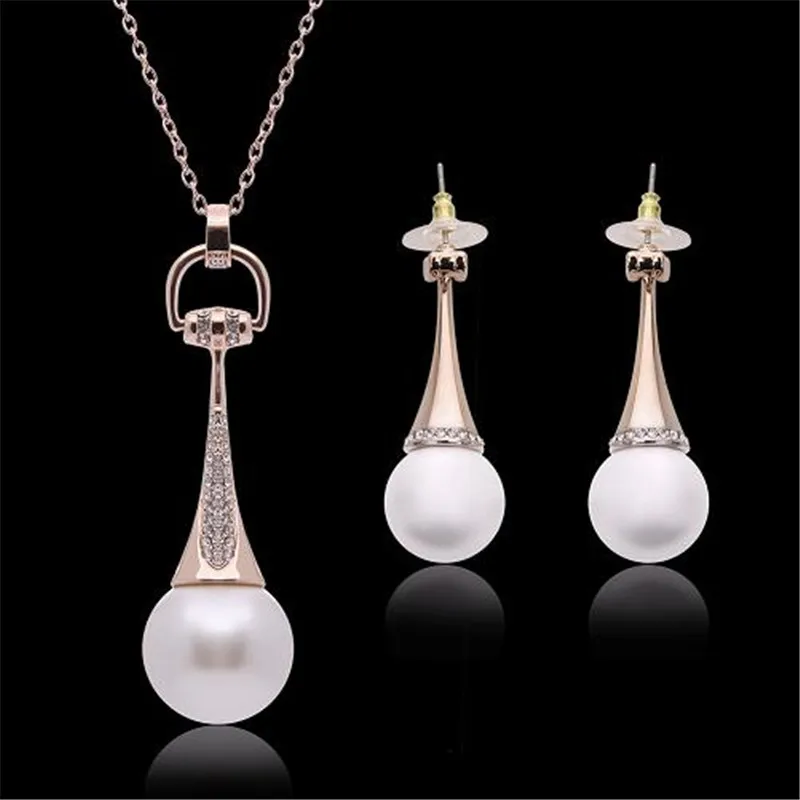 SHUANGR Imitation Pearl Necklace Earrings Wedding Jewelry Sets Vintage Fashion Crystal Bridal Jewellery Set for Women Gift
SHUANGR Imitation Pearl Necklace Earrings Wedding Jewelry Sets Vintage Fashion Crystal Bridal Jewellery Set for Women Gift