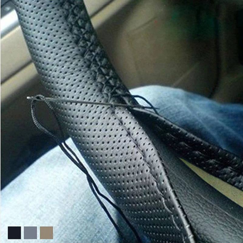 1PC DIY Car Steering Wheel Cover With Needles and Thread Import Cow leather Gray /Black/Beige Car-styling
1PC DIY Car Steering Wheel Cover With Needles and Thread Import Cow leather Gray /Black/Beige Car-styling