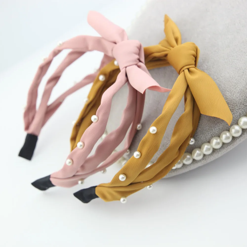 2018 Fashion 3 Layers Hollow Knotted Bow Cloth Headband Sweet Pearl Cute Trendy Hairbands Headwear Headdress Tools Accessories
2018 Fashion 3 Layers Hollow Knotted Bow Cloth Headband Sweet Pearl Cute Trendy Hairbands Headwear Headdress Tools Accessories