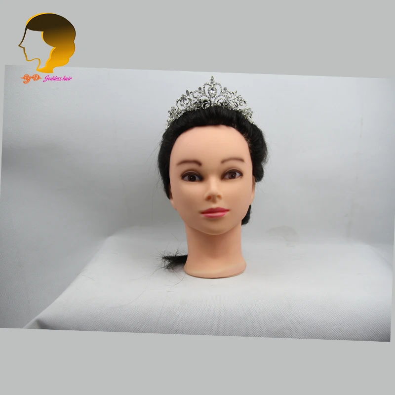 Image Educational Heads For Hairdressers Head Mannequin With 100% Real Hair Hairdressing Doll Heads Dummy Mannequin Head Hairstyles