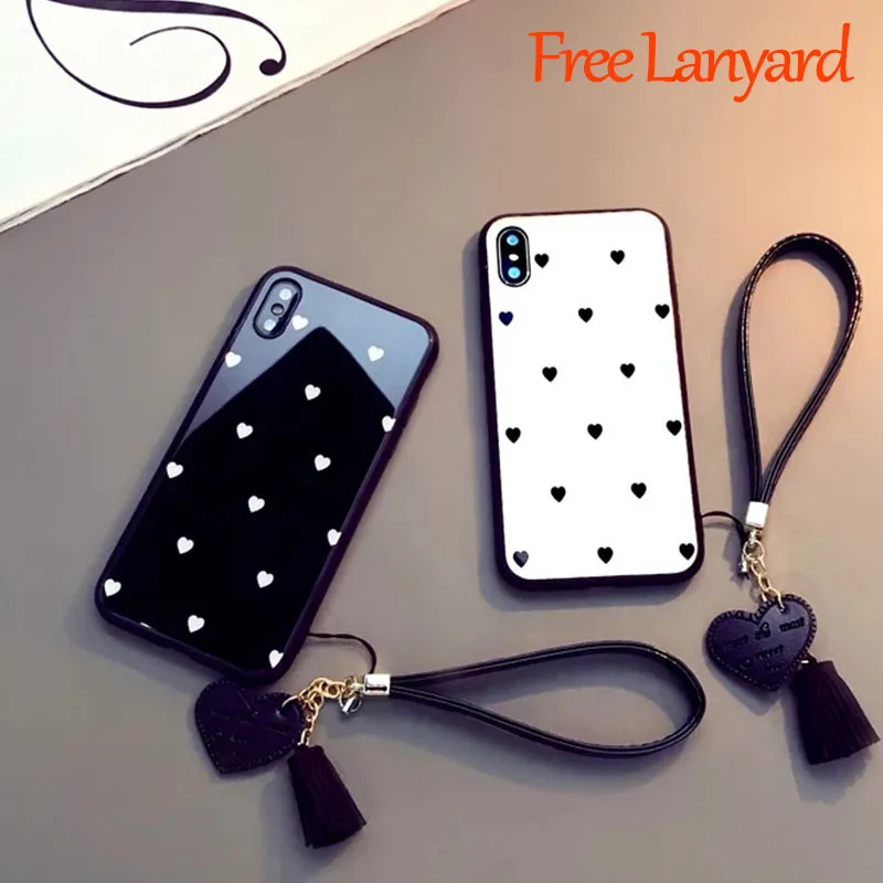 Simple Cute Black White Small Love Glass Shell For iPhoneX 6s 7 8 Plus Mobile Phone Shell All-inclusive Couple 7P Fresh Women
Simple Cute Black White Small Love Glass Shell For iPhoneX 6s 7 8 Plus Mobile Phone Shell All-inclusive Couple 7P Fresh Women
