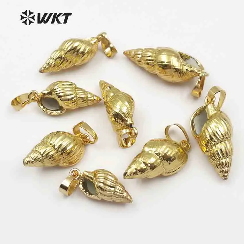 WT-JP015 Charm gold trumpet pendants WKT products Natural full gold trim trumpet shell pendants for necklace gold pendants
WT-JP015 Charm gold trumpet pendants WKT products Natural full gold trim trumpet shell pendants for necklace gold pendants