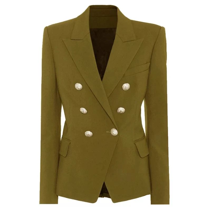 2019 Autumn Winter New Designer Green Blazer Women Suit Jacket Classic Office Ladies Double Breasted Buckle Silver Blazers Mujer
2019 Autumn Winter New Designer Green Blazer Women Suit Jacket Classic Office Ladies Double Breasted Buckle Silver Blazers Mujer