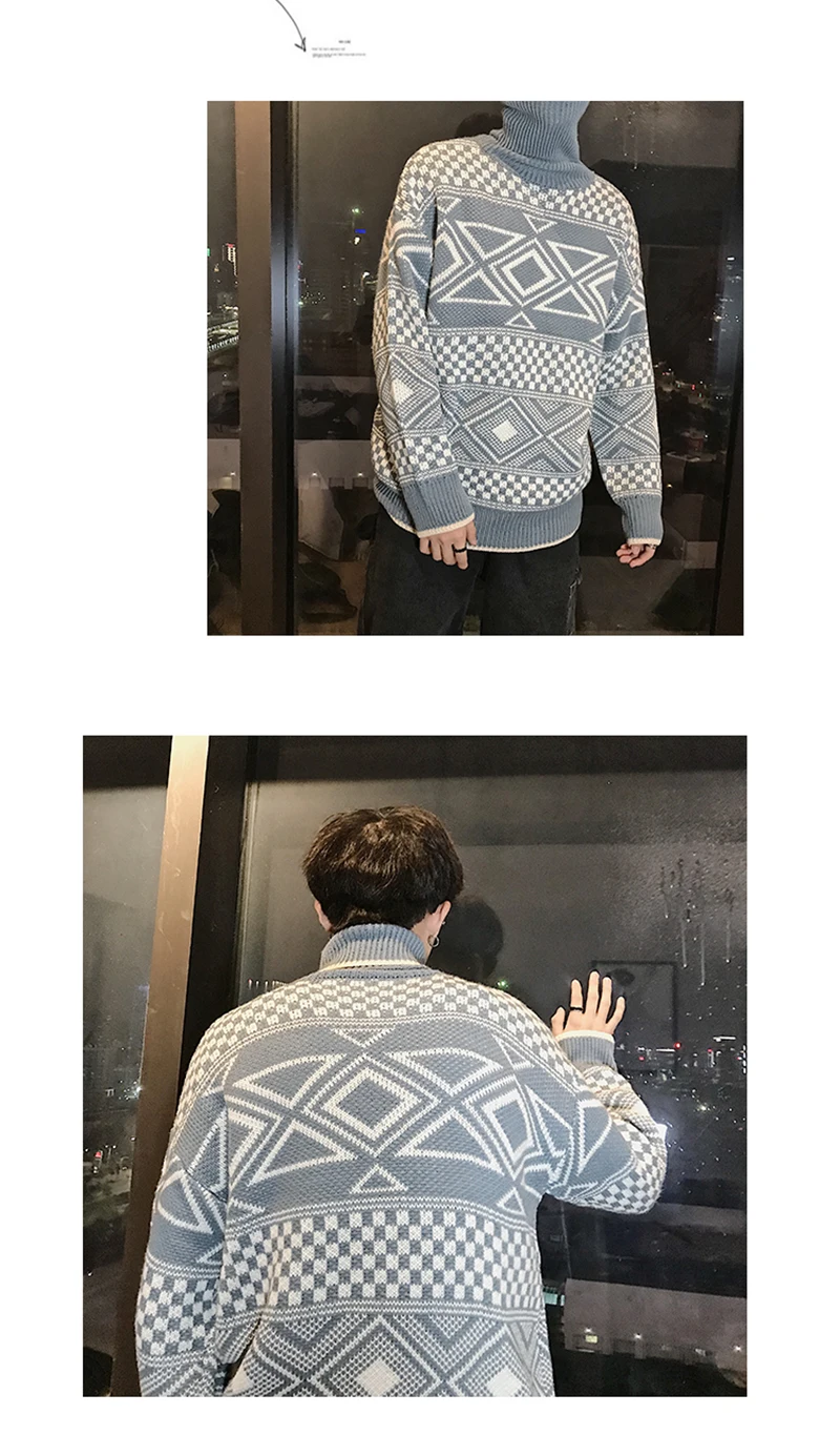 Korean Turtleneck Sweater Men Pullover (5)