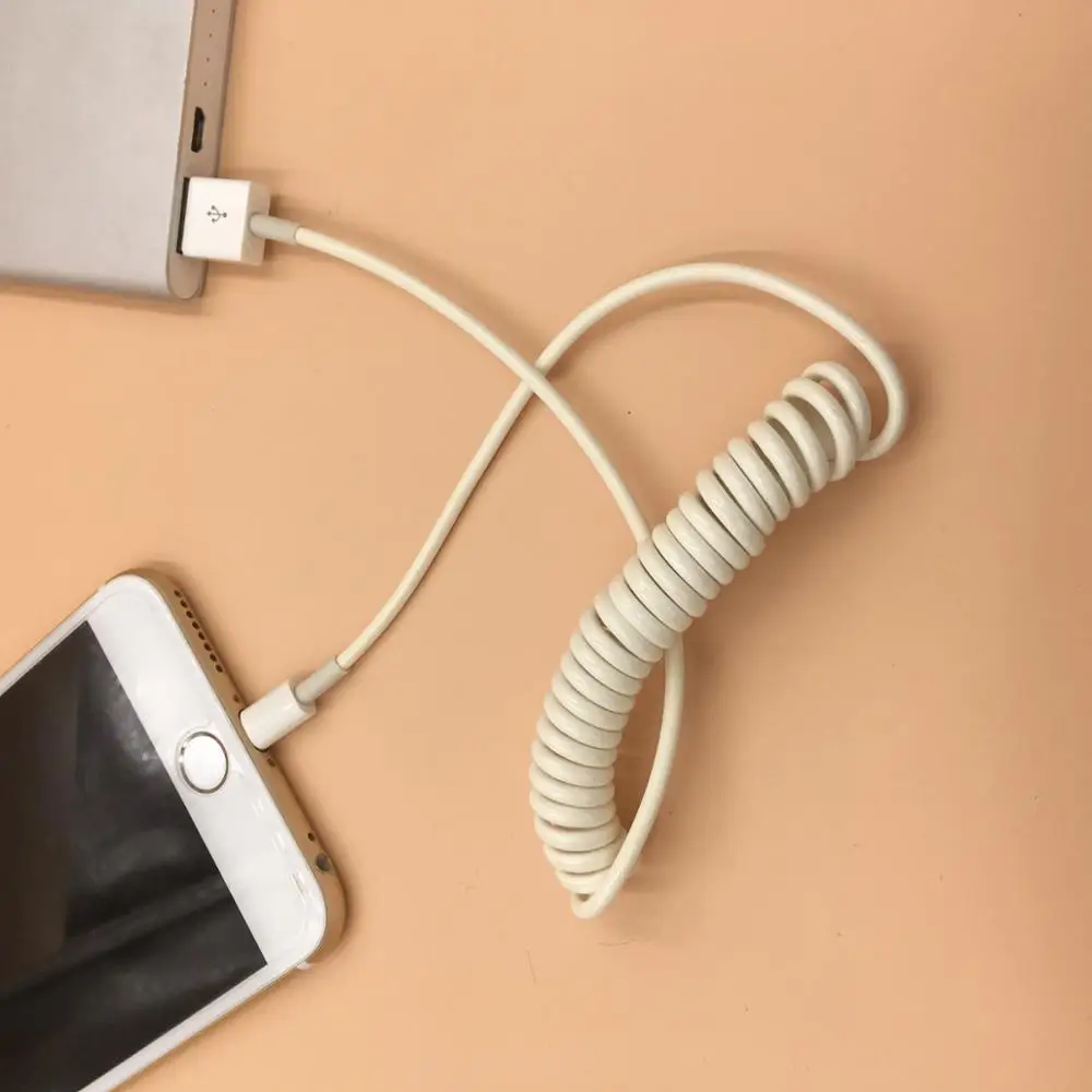 Весна 8pin USB кабель для Apple iPhone 7 6 6S плюс 5 5S SE Ipad Mini Air Pro Ipod зарядное устройство