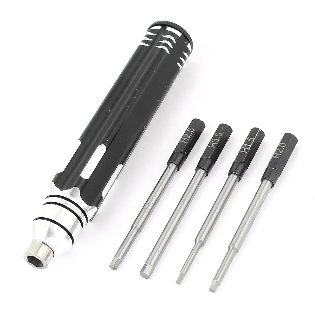 UXCELL Black Nonslip Handle H1.5 H2.0 H2.5 H3.0 Hex Bits Screwdriver Tool Set 4 In 1
UXCELL Black Nonslip Handle H1.5 H2.0 H2.5 H3.0 Hex Bits Screwdriver Tool Set 4 In 1
