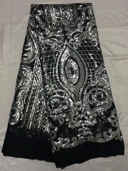 2017 Latest african lace fabric high quality french tulle lace fabric new arrival silver black sequins lace fabric wedding FL275
2017 Latest african lace fabric high quality french tulle lace fabric new arrival silver black sequins lace fabric wedding FL275