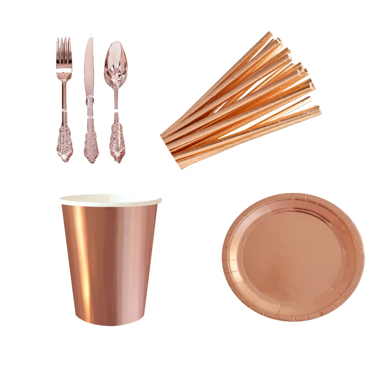 Wedding Supplies Disposable Tableware Sets Rose Gold Straws Cup Pineapple Plates Plastic Knife Fork Spoon Birthday Party Decor
Wedding Supplies Disposable Tableware Sets Rose Gold Straws Cup Pineapple Plates Plastic Knife Fork Spoon Birthday Party Decor