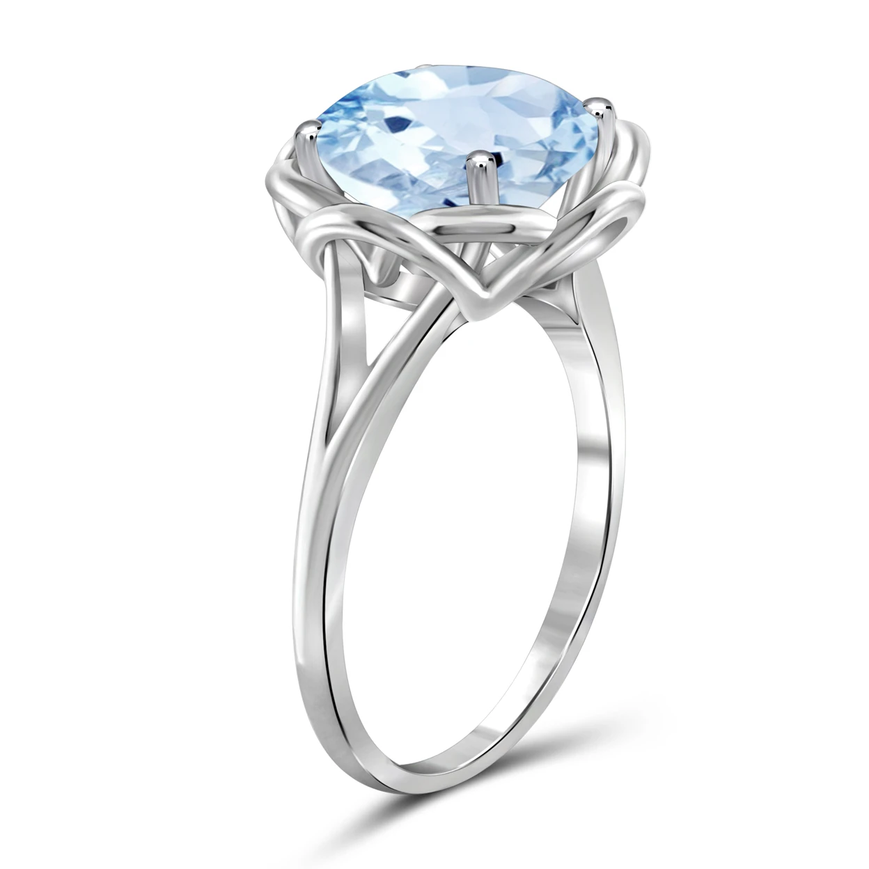 JewelonFire 4 1/4 Carat T.G.W. Sky Blue Topaz Sterling Silver Ring (1)