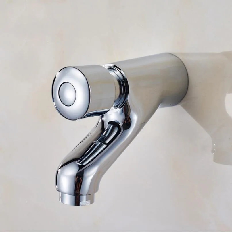 G1/2 Button Style Basin Single Cold Delay Faucet Brass Wall Mounted Public Place Delay Tap Environmental Water-saving Bibcock
G1/2 Button Style Basin Single Cold Delay Faucet Brass Wall Mounted Public Place Delay Tap Environmental Water-saving Bibcock