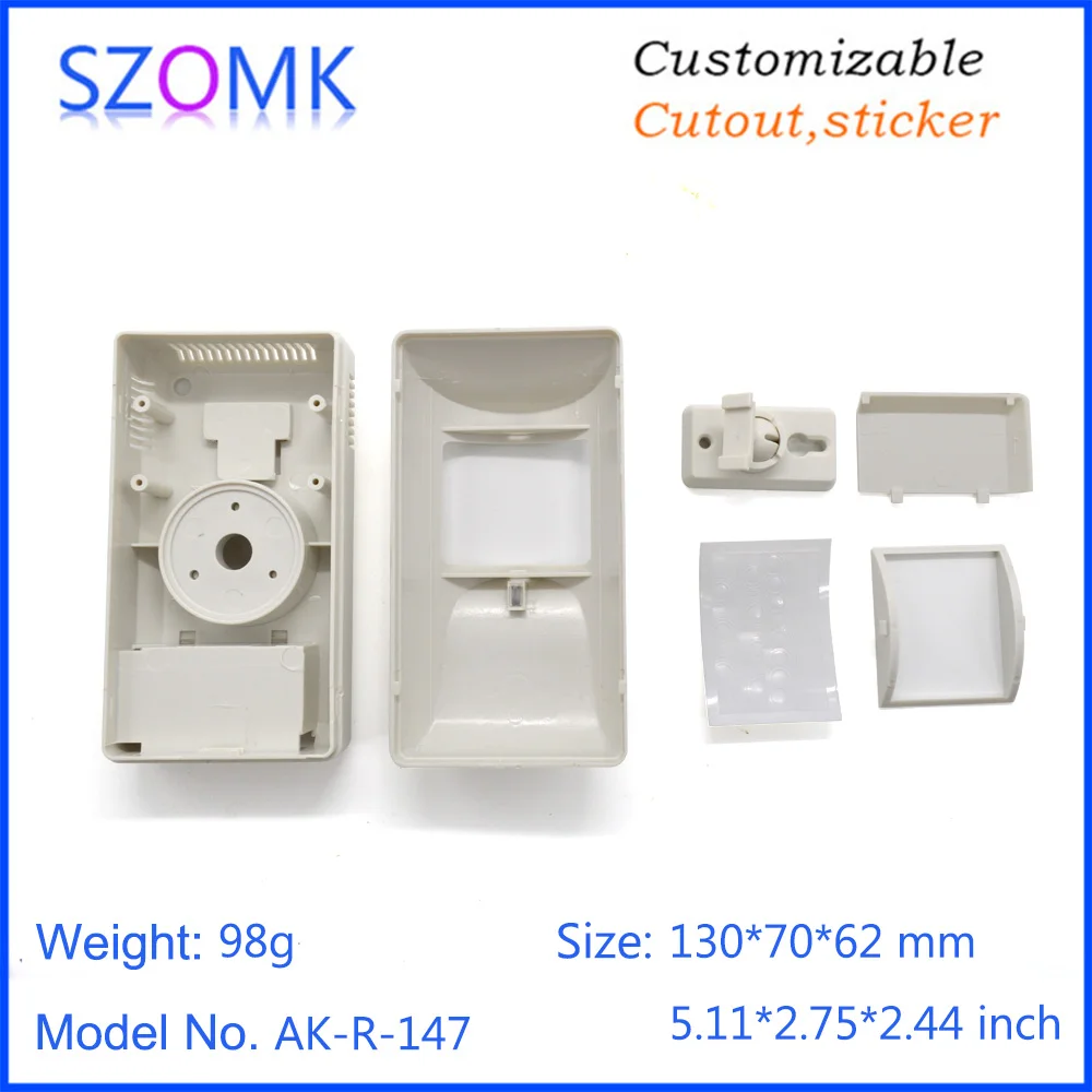 szomk new PIR motion plastic enclosure for electronics plastic junction housing with bracket plastic instrument housing PIR sensor casing (11)