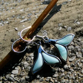 Fish Tail 925 Sterling Silver Larimar Dangle Earrings Larimar Dolphin Tail For women Gift
Fish Tail 925 Sterling Silver Larimar Dangle Earrings Larimar Dolphin Tail For women Gift