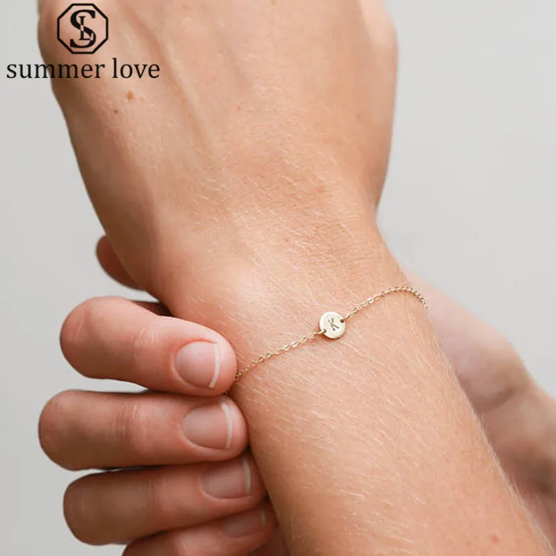 Personality Name 26 Letters A-Z Initial Bracelet & Bangle Women Chain Round Disc Charm Anklets Adjustable Fashion Alphabet Gift
Personality Name 26 Letters A-Z Initial Bracelet & Bangle Women Chain Round Disc Charm Anklets Adjustable Fashion Alphabet Gift