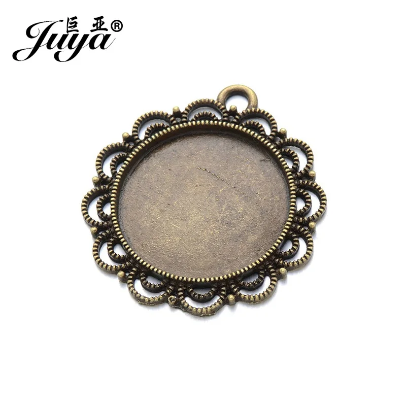 JUYA Cabochons Bases Pendants Settings Flower Lace Pendant Trays 10pcs 25mm Fit Glass Cabochon Cameo DIY Necklace Findings
JUYA Cabochons Bases Pendants Settings Flower Lace Pendant Trays 10pcs 25mm Fit Glass Cabochon Cameo DIY Necklace Findings