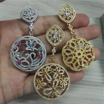 trendy pure gold silver color round charms pave green blue wine red crystal and shine cz zirconia beads dangle earring for women
trendy pure gold silver color round charms pave green blue wine red crystal and shine cz zirconia beads dangle earring for women