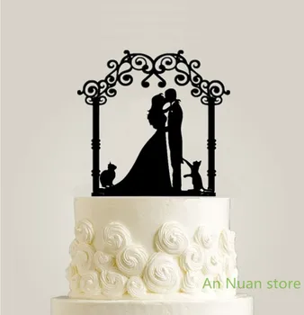 Black acrylic Flower door wedding cake topper Bride and Groom with 2 cats Cake Topper for wedding cake Decor with Free shipping
Black acrylic Flower door wedding cake topper Bride and Groom with 2 cats Cake Topper for wedding cake Decor with Free shipping