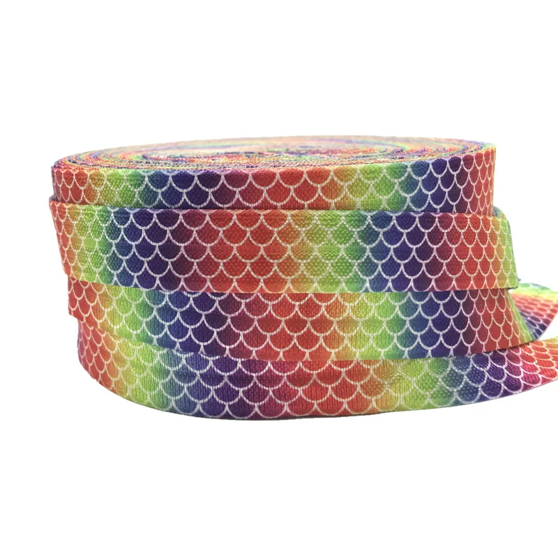 10 Yards Colorful Mermaid Fish Scale Printed Fold Over Elastic 5/8" FOE Ribbon Webbing for DIY Headwear Hair Tie Hair Accessory
10 Yards Colorful Mermaid Fish Scale Printed Fold Over Elastic 5/8" FOE Ribbon Webbing for DIY Headwear Hair Tie Hair Accessory