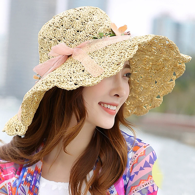 HT1683 Korea Style Summer Hats for Women Flower Garland Wide Brim Beach Cap Hat Packable Crochet Floppy Sun Hat Ladies Straw Hat
HT1683 Korea Style Summer Hats for Women Flower Garland Wide Brim Beach Cap Hat Packable Crochet Floppy Sun Hat Ladies Straw Hat