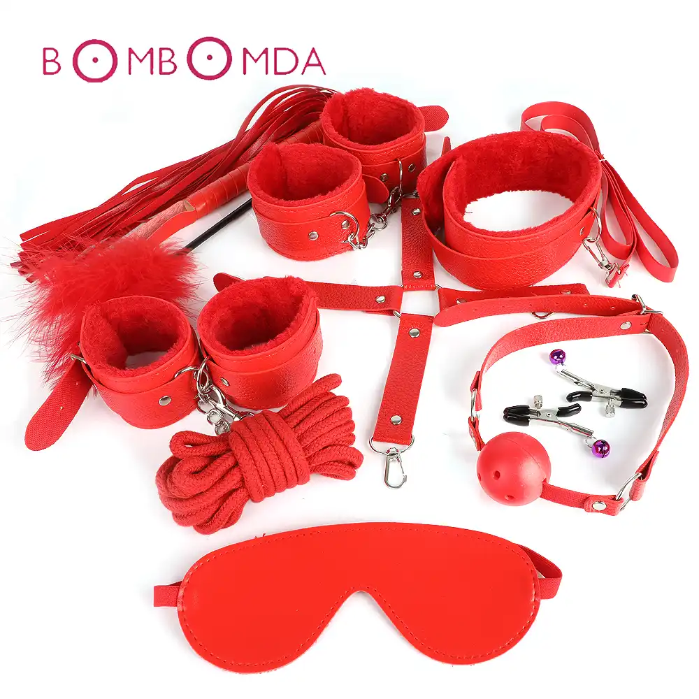 10 pcs/set adult game leather bdsm bondage sex kits set hand