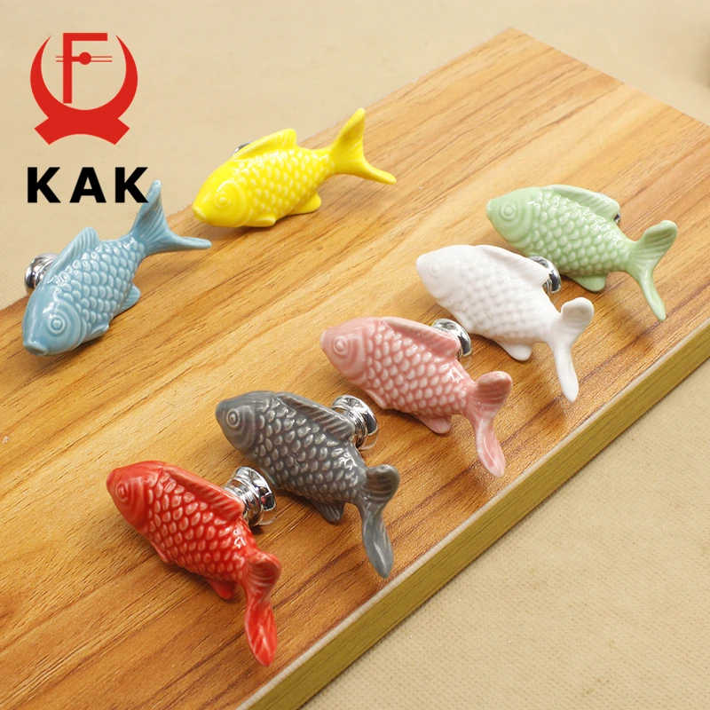 Детские ручки для ящиков KAK керамические в форме рыбы детской комнаты кухонного
