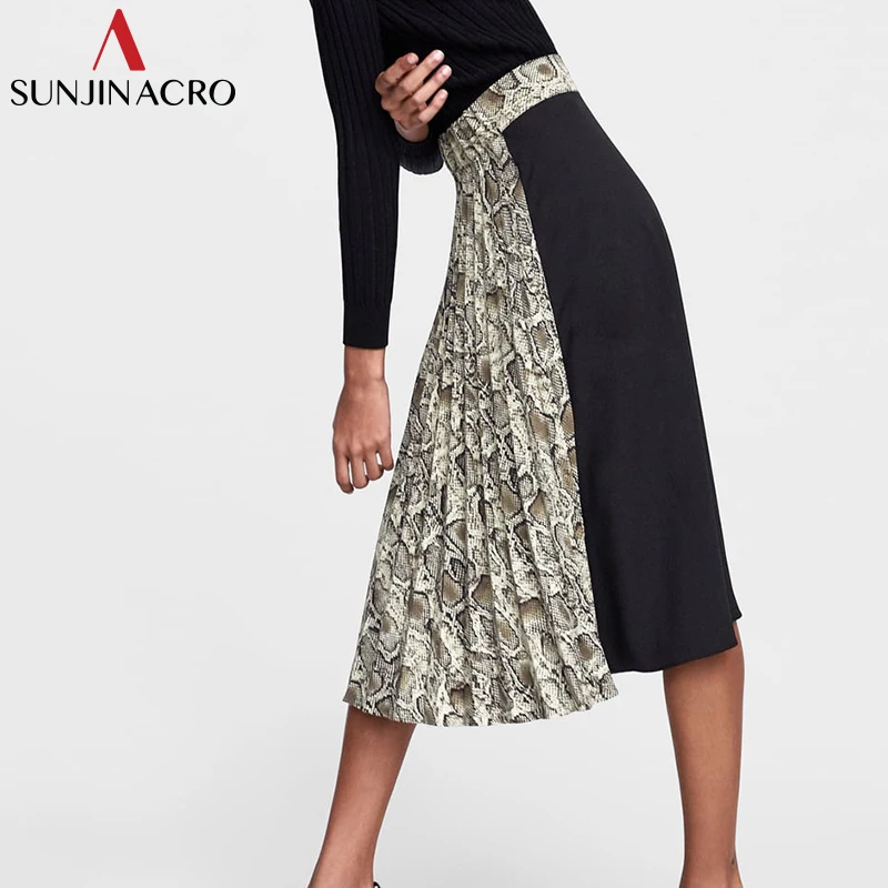SUNJINACRO 2018 Stylish Leopard Print Pleated Skirt Snake Faldas Mujer Elastic Waist Casual Mid Calf Skirts Fashion Gored Skirt
SUNJINACRO 2018 Stylish Leopard Print Pleated Skirt Snake Faldas Mujer Elastic Waist Casual Mid Calf Skirts Fashion Gored Skirt