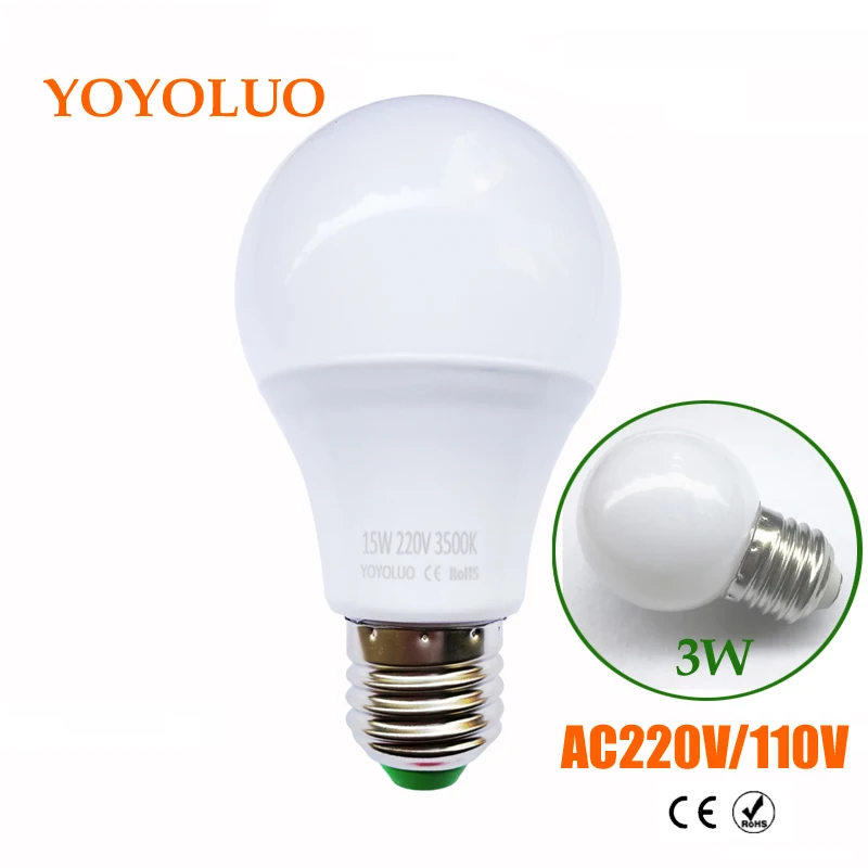 LED Bulb Lamps E27 220V-240V 110V Light Bulb Smart IC Real Power 3W 5W 7W 9W 12W 15W High Brightness Lampada LED Bombillas
LED Bulb Lamps E27 220V-240V 110V Light Bulb Smart IC Real Power 3W 5W 7W 9W 12W 15W High Brightness Lampada LED Bombillas