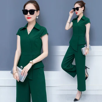 office lady shirt Wide-legged pants suit new spring Korean fashion 2018 summer two-piece clothing set tall waist trousers outfit
office lady shirt Wide-legged pants suit new spring Korean fashion 2018 summer two-piece clothing set tall waist trousers outfit