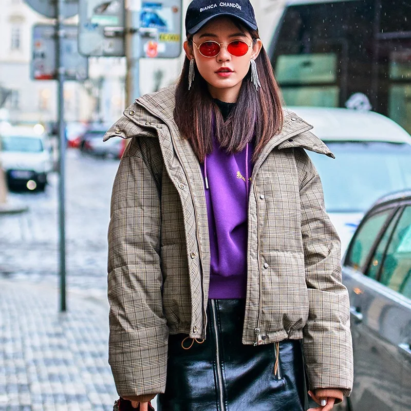 2019 Autumn Winter Original Design Gloria&Grace Gray Plaid Print Pattern Loose Thick Warm Puff Parka Jacket Coat Outerwear
2019 Autumn Winter Original Design Gloria&Grace Gray Plaid Print Pattern Loose Thick Warm Puff Parka Jacket Coat Outerwear