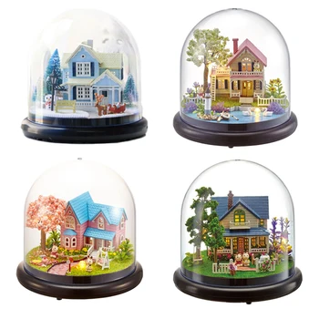 DIY Assemble Glass Cover Doll House Romantic Ferris Wheel Miniature Dollhouse With LED Light Birthday Christmas Gift Kid Craft
DIY Assemble Glass Cover Doll House Romantic Ferris Wheel Miniature Dollhouse With LED Light Birthday Christmas Gift Kid Craft