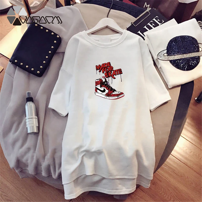Summer Women Dresses Fashion Loose Shoes Print Mujer Black White Mini Dress Plus Size Casual Streetwear Short Sleeve
Summer Women Dresses Fashion Loose Shoes Print Mujer Black White Mini Dress Plus Size Casual Streetwear Short Sleeve