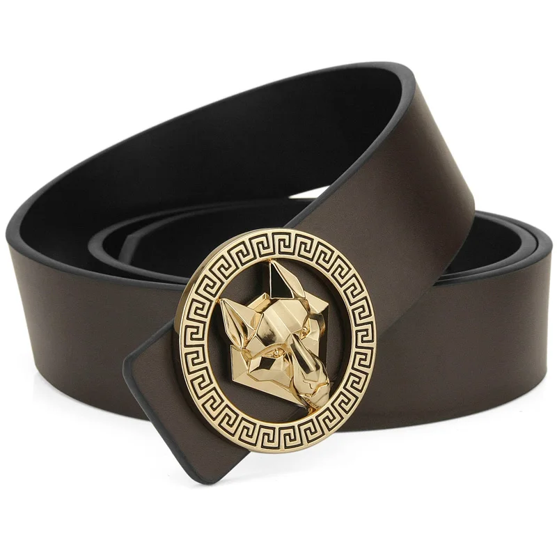 AS// FR71090 Cuir de luxe DESIGNER hommes ceinture noire style large Homme Mode