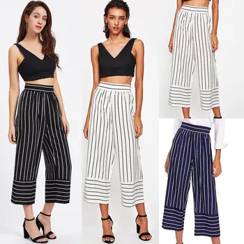 2018 New Style Women's Ladies Striped Loose Wide Leg Pants Trousers Plus Size Summer Pants Casual Holiday Beach Chinos
2018 New Style Women's Ladies Striped Loose Wide Leg Pants Trousers Plus Size Summer Pants Casual Holiday Beach Chinos