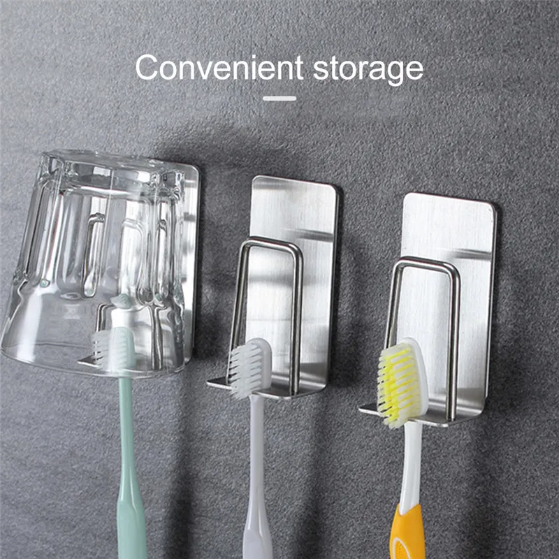 Bathroom Accessories Stainless Steel Toothbrush Holder Wall Storage Bracket Nail-Free Seamless Adhesive Toothbrush Cup Holder
Bathroom Accessories Stainless Steel Toothbrush Holder Wall Storage Bracket Nail-Free Seamless Adhesive Toothbrush Cup Holder