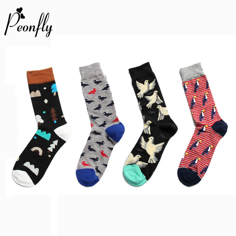 PEONFLY Fashion Cute Animals Cartoon Peace White Dove Parrot Stripes Men Cotton Socks Novelty Printing Birds Pattern Funny Socks
PEONFLY Fashion Cute Animals Cartoon Peace White Dove Parrot Stripes Men Cotton Socks Novelty Printing Birds Pattern Funny Socks
